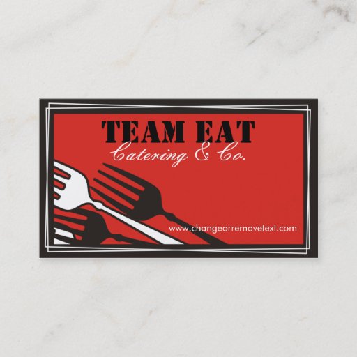 Customizable Lots of dinner dining forks cooking catering bu... business card template