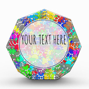 Lots Of Dog Paw Prints All Over Acrylic Award