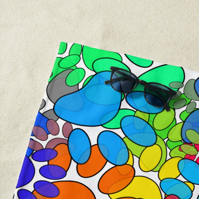 Lots Of Dog Paw Prints All Over Beach Towel (In Situ)