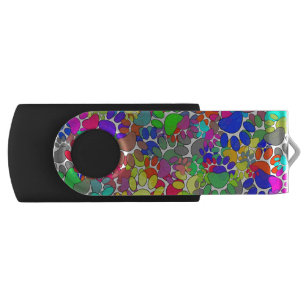 Lots Of Dog Paw Prints All Over Flash Drive