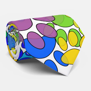 Lots Of Dog Paw Prints All Over Neck Tie