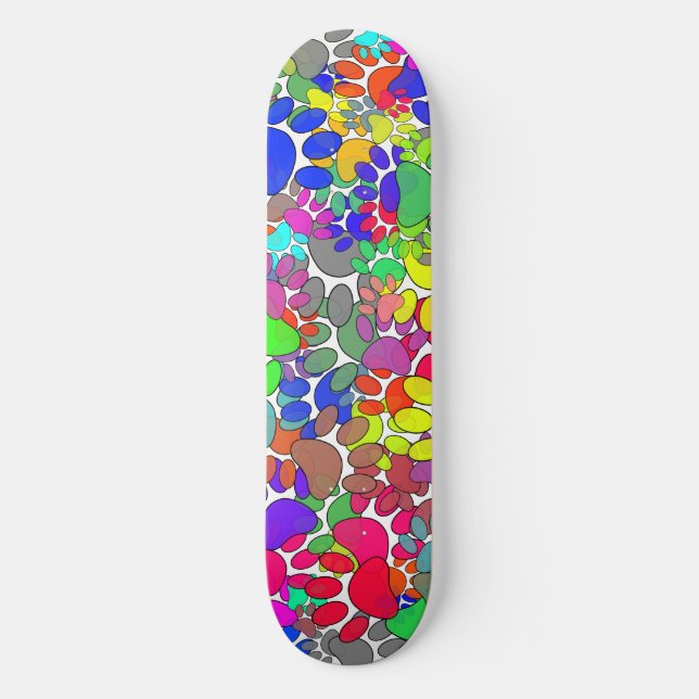 Lots Of Dog Paw Prints All Over Skateboard (Front)
