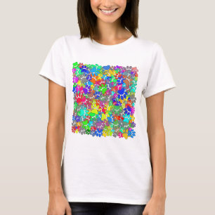 Lots Of Dog Paw Prints All Over T-Shirt