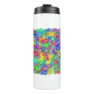 Lots Of Dog Paw Prints All Over Thermal Tumbler