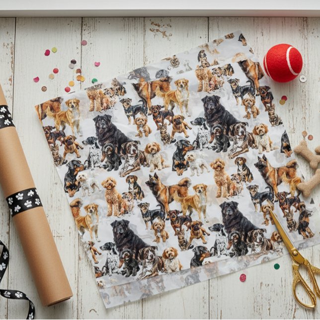 Lots of Dogs and a Cat Tissue Paper (Creator Uploaded)