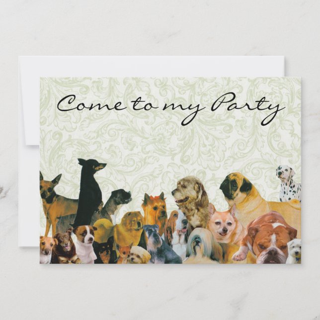 Lots of Dogs Collage Invitations (Front)