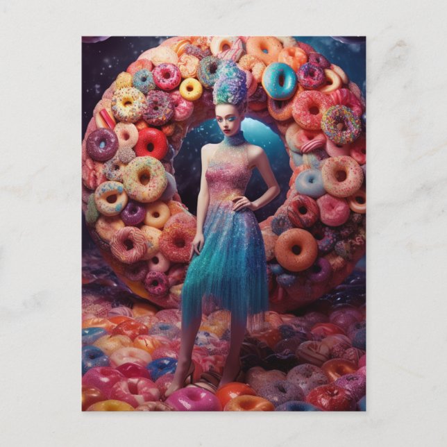 Lots of Donuts Fashion Model Postcard (Front)