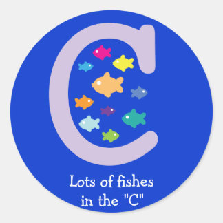 Lots of Fishes in the "C"_multicolored goldfish Classic Round Sticker