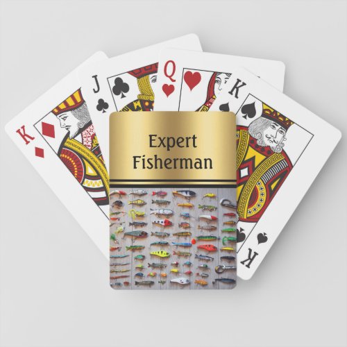 Lots of Fishing Lures Colorful Personalize Playing Cards