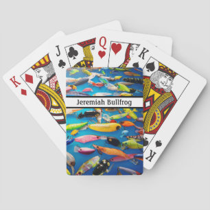 Lots of Fishing Lures Colorful Personalize Poker Cards