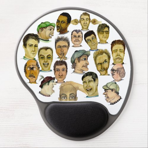 Lots of funny guys gel mouse pad