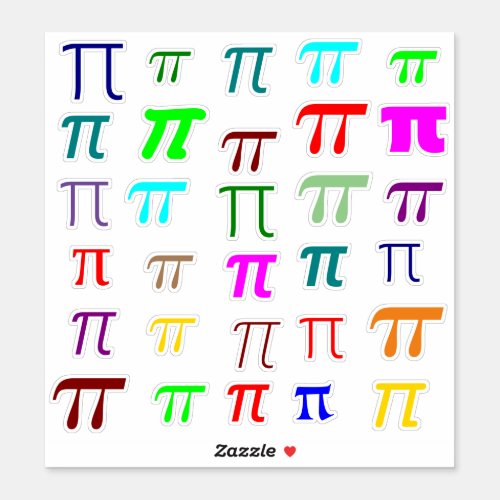 Lots of Greek Letter Pi Ï Math Symbols Sticker