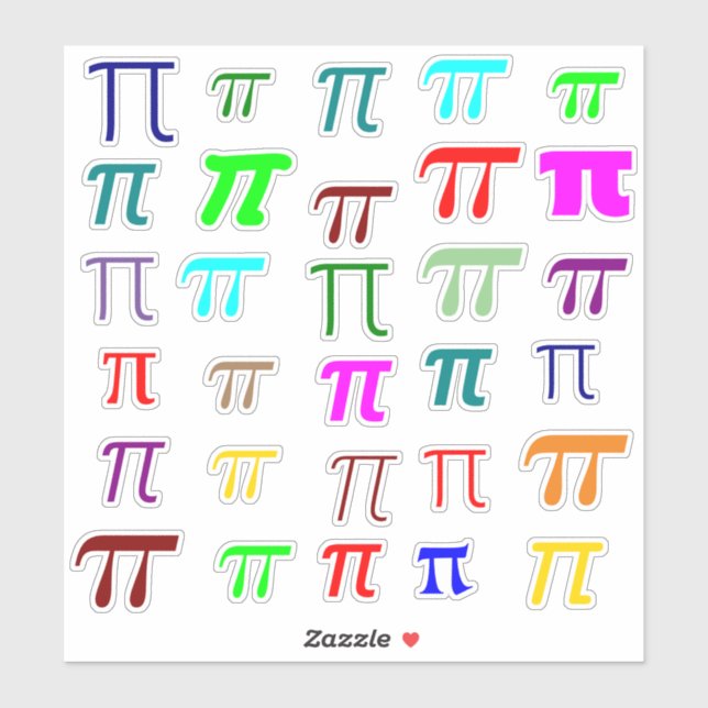 Lots of Greek Letter Pi (π) Math Symbols Sticker (Sheet)