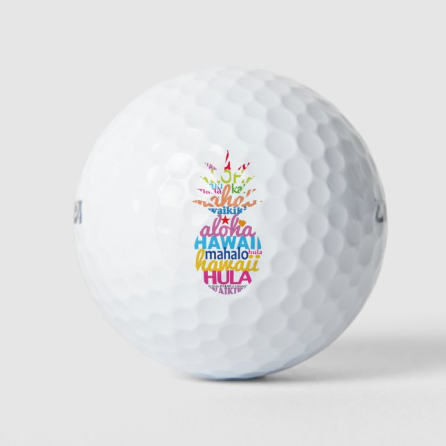 Lots of Hawaiian Pineapple Golf Balls (Front)