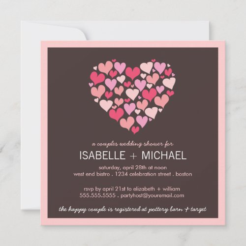 Lots of Hearts Couples Wedding Shower Invitation