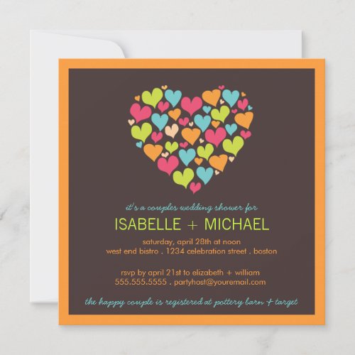 Lots of Hearts Couples Wedding Shower Invitation