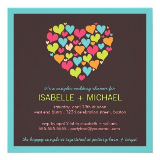 Lots of Hearts Couples Wedding Shower Invitation