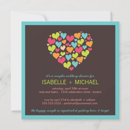 Lots of Hearts Couples Wedding Shower Invitation