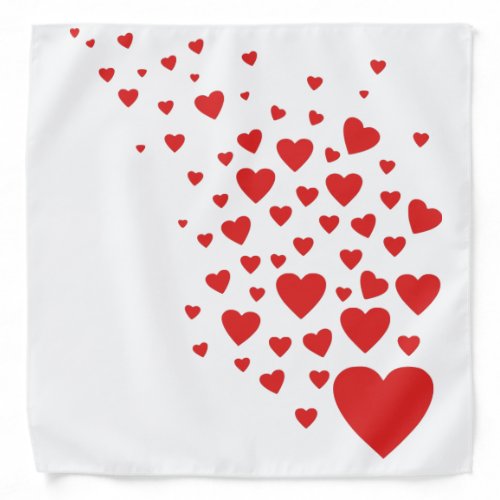 Lots of Hearts Heart Scatter Red And White Pattern Bandana