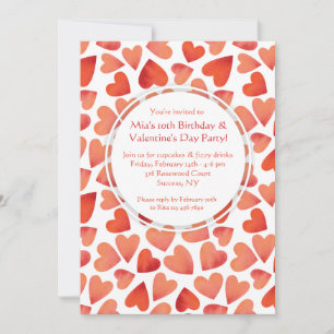 Lots of Hearts Valentine's Day Invitations