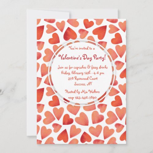 Lots of Hearts Valentines Day Invitations
