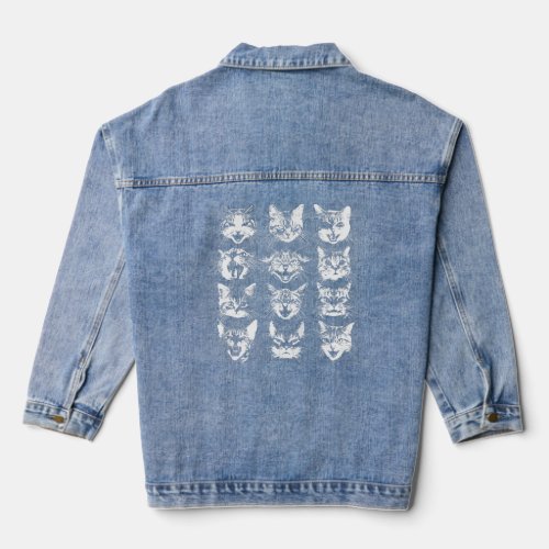 Lots Of Hissing And Cute Cats Goth Punk Kitty Love Denim Jacket