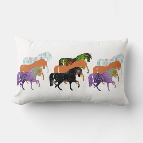 Lots of Horses Design 3 Lumbar Pillow