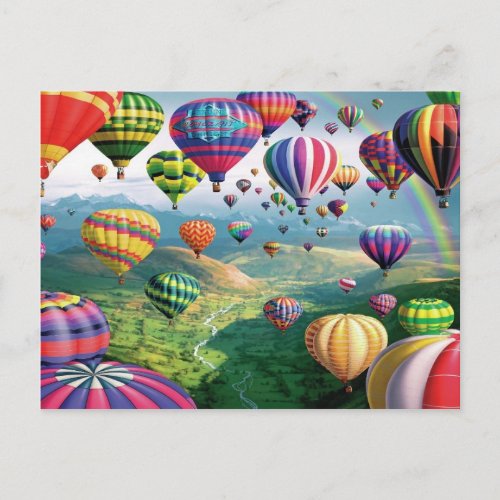 Lots Of Hot Air Balloons Postcard