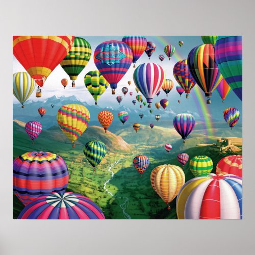 Lots Of Hot Air Balloons Poster