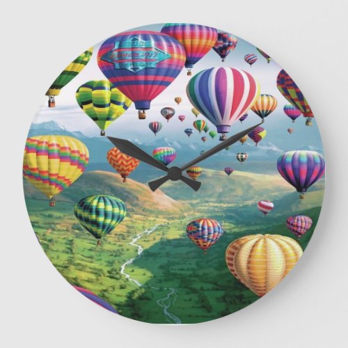 Lots of Hot Air Balloons Round Large Wall Clock