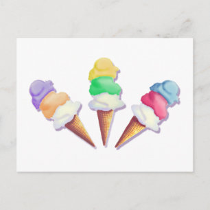 LOTS of ICE CREAM FLAVORS by SHARON SHARPE Postcard