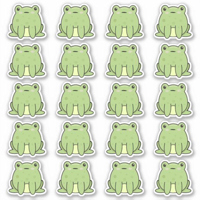 Lots Of Kawaii Frogs Sticker (Front)