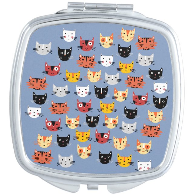 Lots of Kitty Cats Compact Mirror (Fun kitty cat compact mirror)