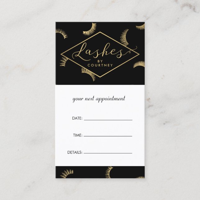 Lots of Lashes Lash Salon Black/Gold Appointment (Front)