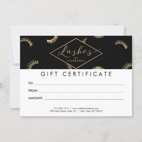 Lots of Lashes Pattern BlackGold Gift Certificate