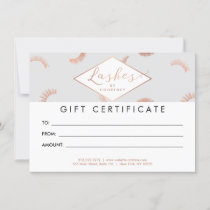 Lots of Lashes Pattern Gray/Rose Gold Gift Card
