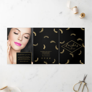 Lots of Lashes Pattern Lash Salon Black Brochure