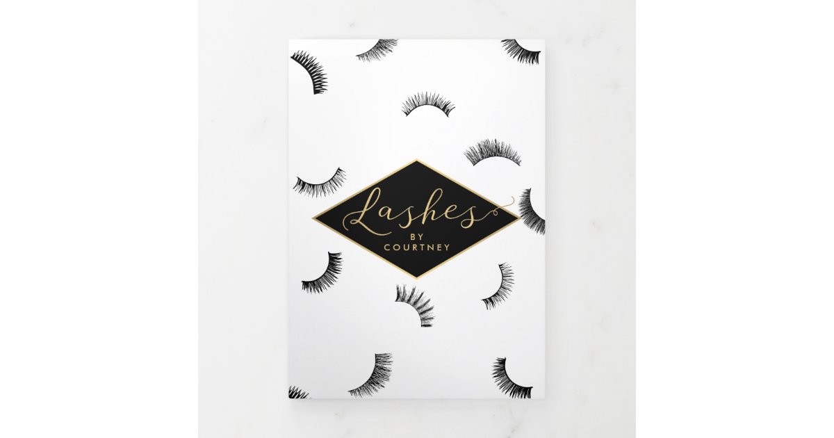 Lots of Lashes Pattern Lash Salon Brochure | Zazzle