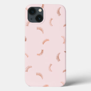 Lots of Lashes Pattern Pink/Rose Gold iPhone 13 Case