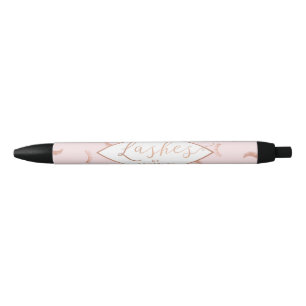 Lots of Lashes Pattern Pink/Rose Gold Personalized Pen