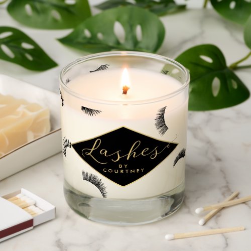 Lots of Lashes Pattern Salon Personalized Scented Candle