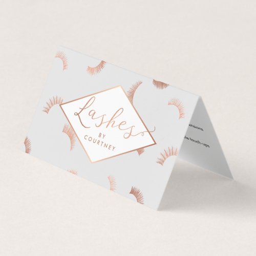 Lots of Lashes Salon GrayRose Gold Aftercare Business Card