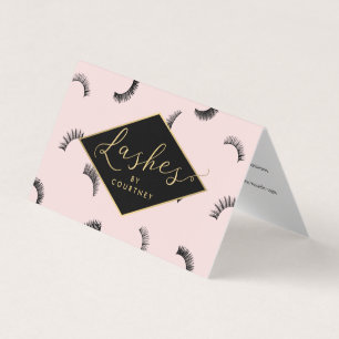 Lots of Lashes Salon Pink/Black Aftercare Business Card