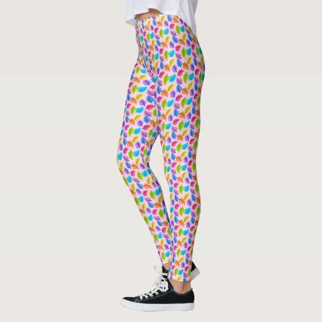 Lots of Leaves! Spring Leaf Yoga Pants, Leggings (Left)