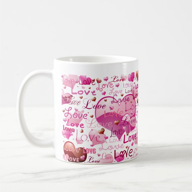 Lots of Love and Hearts Coffee Mug (Left)