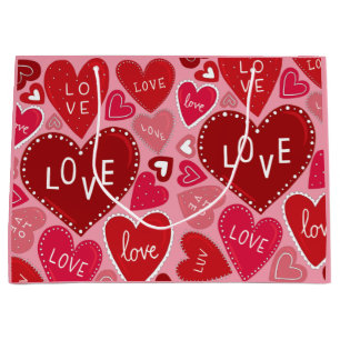 Lots of Love and Hearts Valentine Large Gift Bag
