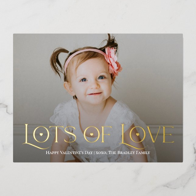 Lots of Love Foil Valentine's Day Postcard (Front)