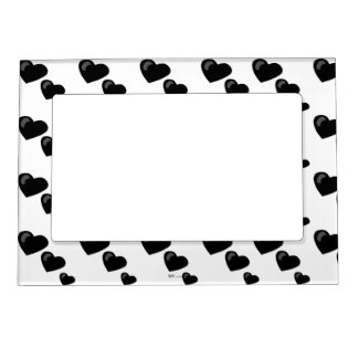Lots of Love (Heart Pattern) (Black) Magnetic Photo Frame