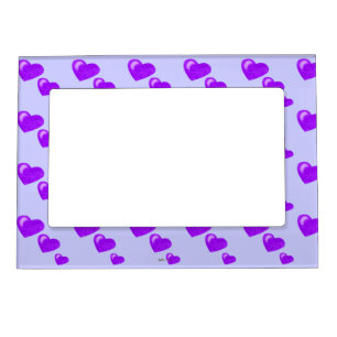 Lots of Love (Heart Pattern) (Purple) Magnetic Picture Frame