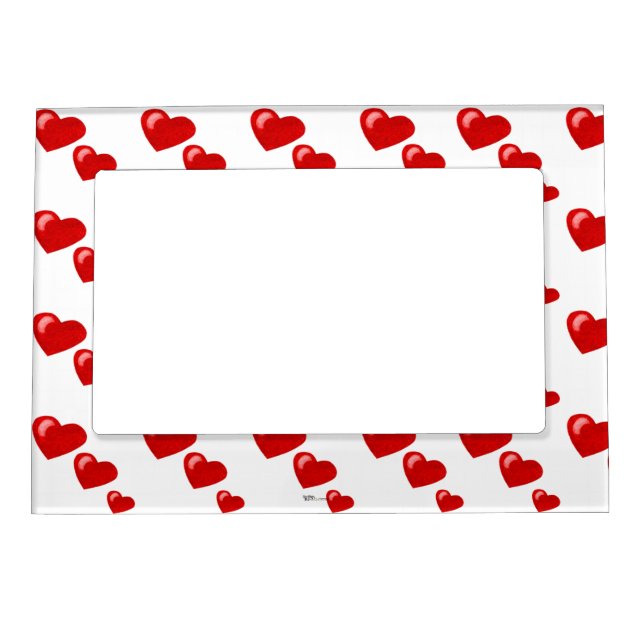 Lots of Love (Heart Pattern) (Red) Magnetic Photo Frame (Front)